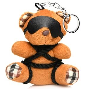 Master Series BDSM Teddy Bear Keychain Blindfold Rope Detail Novelty Party Gift